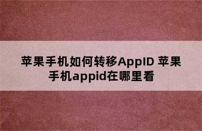 苹果手机如何转移AppID 苹果手机appid在哪里看